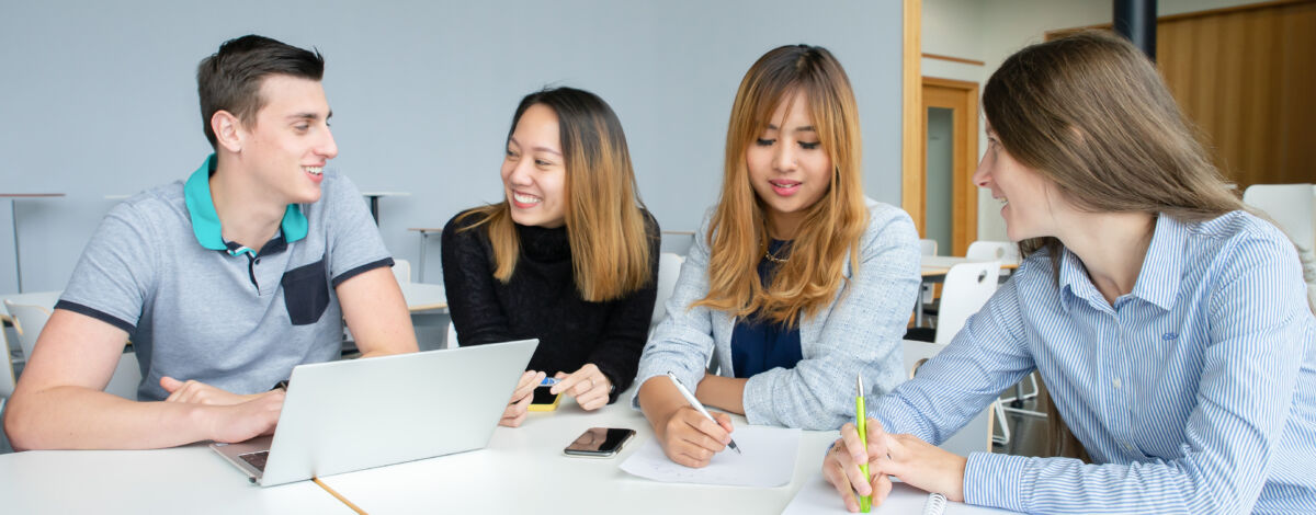 Internatiol Business students working in a group