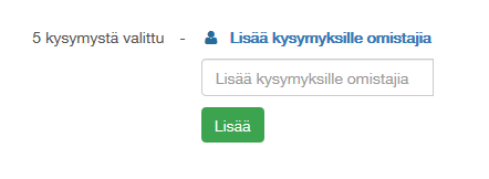 EXAMin kysymyspankki - lisää kysymykselle omistaja - komento