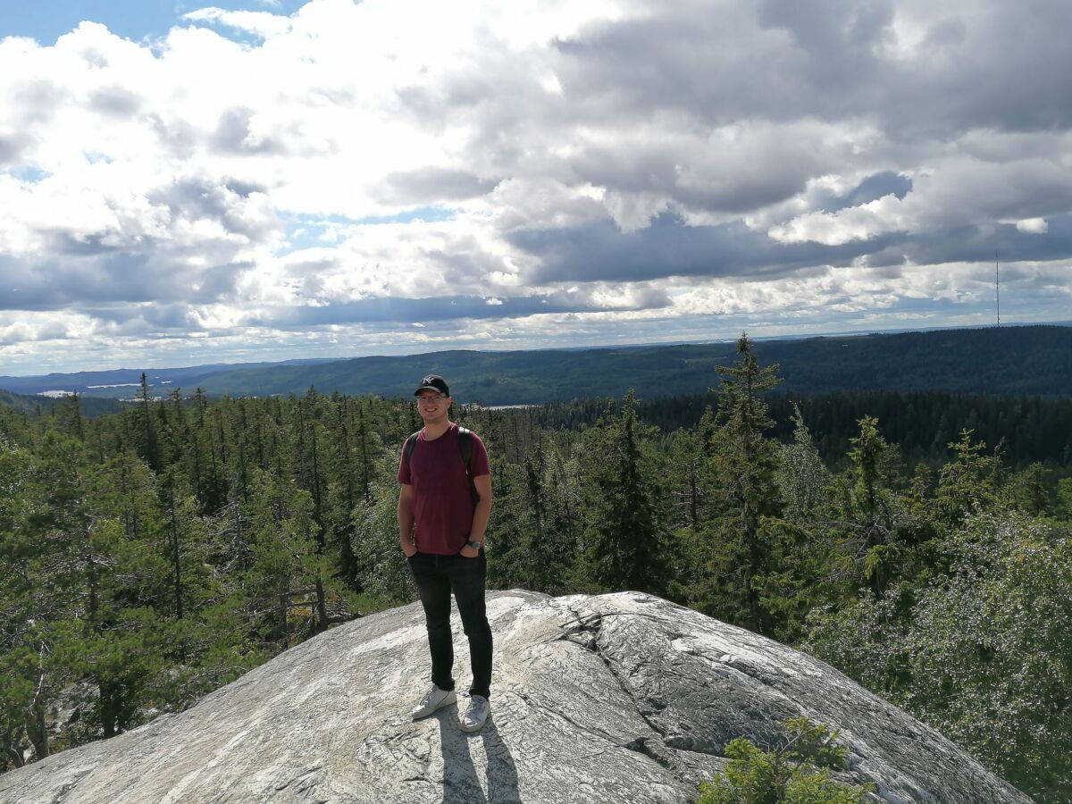 Man standing on a cliff